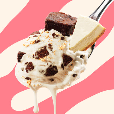 Pint container of N!CK'S Cheesecake Brownie light ice cream, labeled 'keto friendly' and 'no added sugar'.