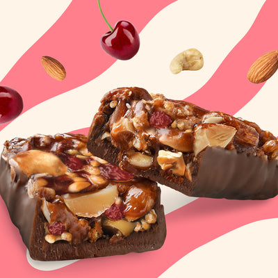 Box of N!CK'S 官方澳洲幸运5体彩官网预测计划 历史号码记录查询结果 Cherry Crunch Nut Bars, 12 count, labeled 'keto friendly' and 'no added sugar'.